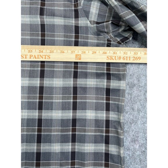 Roundtree & Yorke Gold Label Performance Gray Plaid Shirt Men's 4XT Long Sleeve - Picture 5 of 7